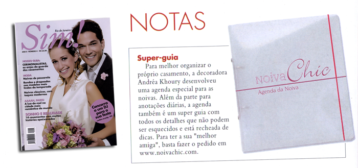 Veja aqui a nota que saiu na Revista Sim n�. 4